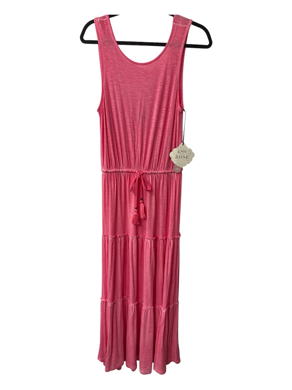 Knox Rose Pink Sleeveless Maxi Dress with Drawstring Waist